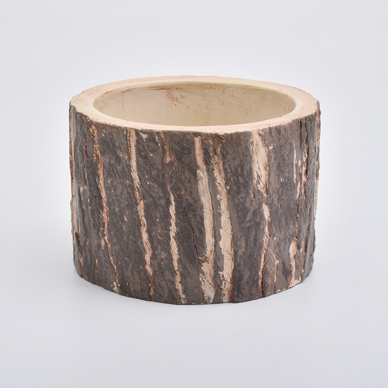Decorative Tree Pattern Candle Holders With Concrete Material