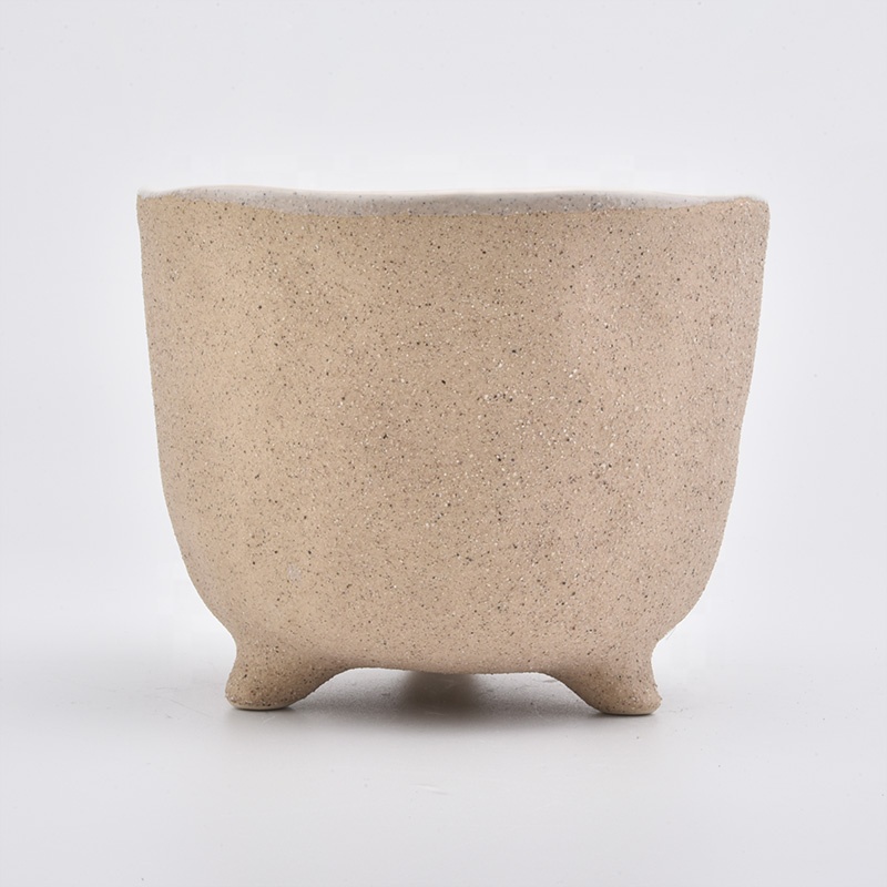 Wholesales Frosted aroma standing ceramic candle vessel