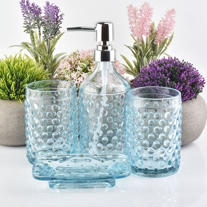 Modern Hotel Glass Bathroom Accessories Sets Wholesale