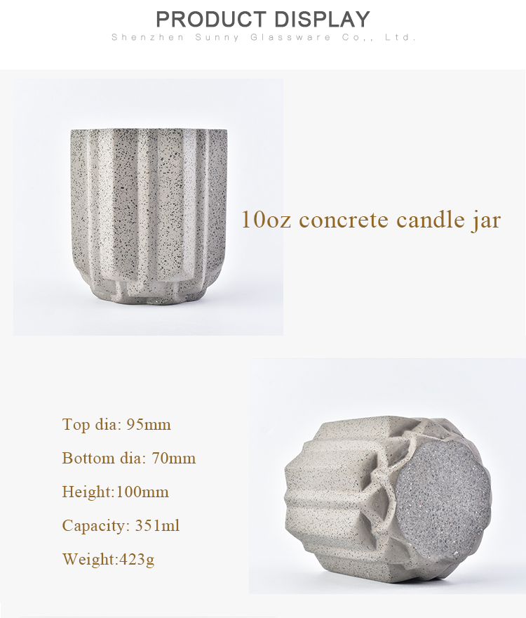 eco friendly 10oz concrete candle making empty jars containers