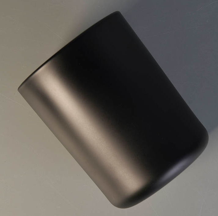 17oz Matte Black Round Bottom Glass Candle Holder