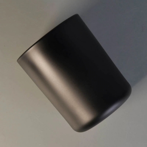 17oz Matte Black Round Bottom Glass Candle Holder