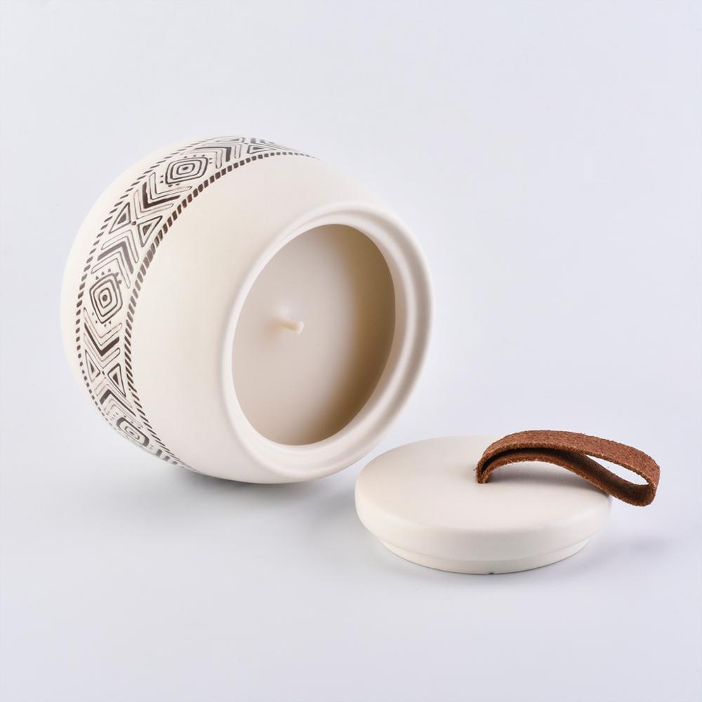 bulk natural ceramic tea light candle incense burner jar container with lid