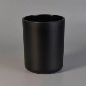 17oz Matte Black Round Bottom Glass Candle Holder