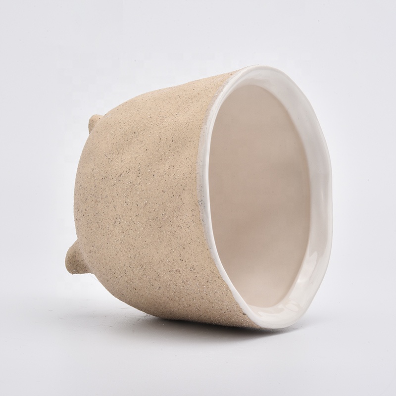 Wholesales Frosted aroma standing ceramic candle vessel
