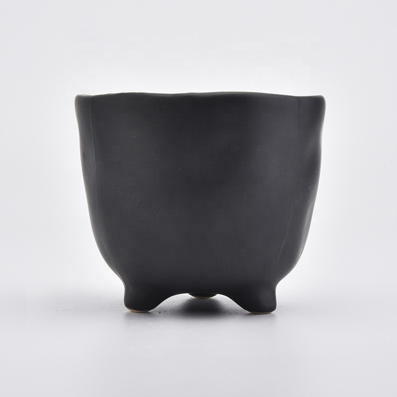 Matte Black Ceramic Candle Jars