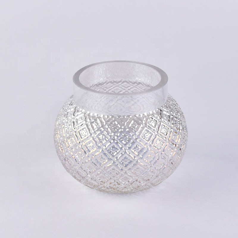 Wholesales Luxury white round glass jar candle