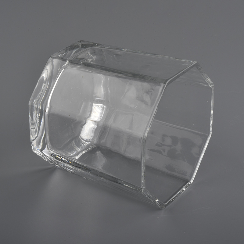 Eight Sides Polygonal Glass Candle Jars Wholesale