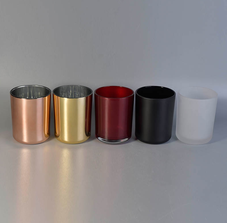 17oz Matte Black Round Bottom Glass Candle Holder