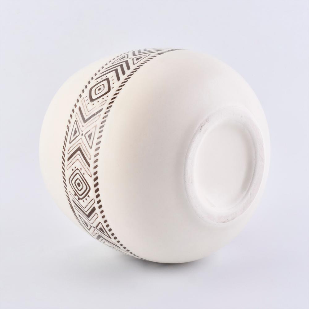 bulk natural ceramic tea light candle incense burner jar container with lid