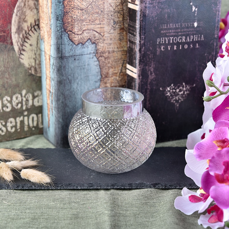 Wholesales Luxury white round glass jar candle