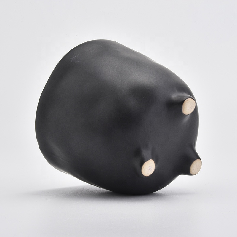 Matte Black Ceramic Candle Jars