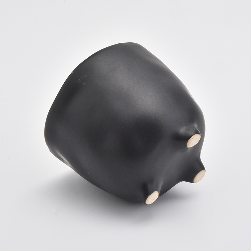 Matte Black Ceramic Candle Jars