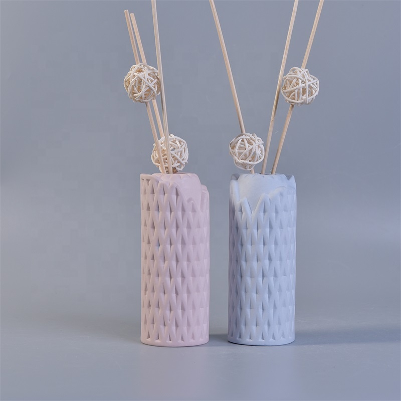 wholesale ceramic matte white reed aroma diffuser empty bottles
