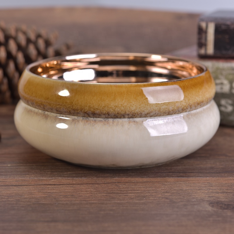 10oz 20oz Sunny christmas gold large ceramic candle containers