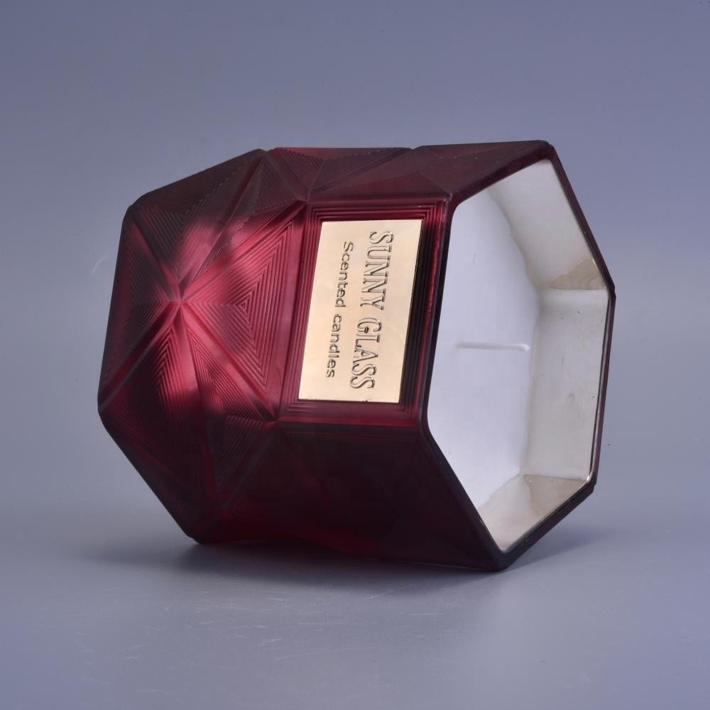 Sunny luxury tea light geometric glass candle jar holder