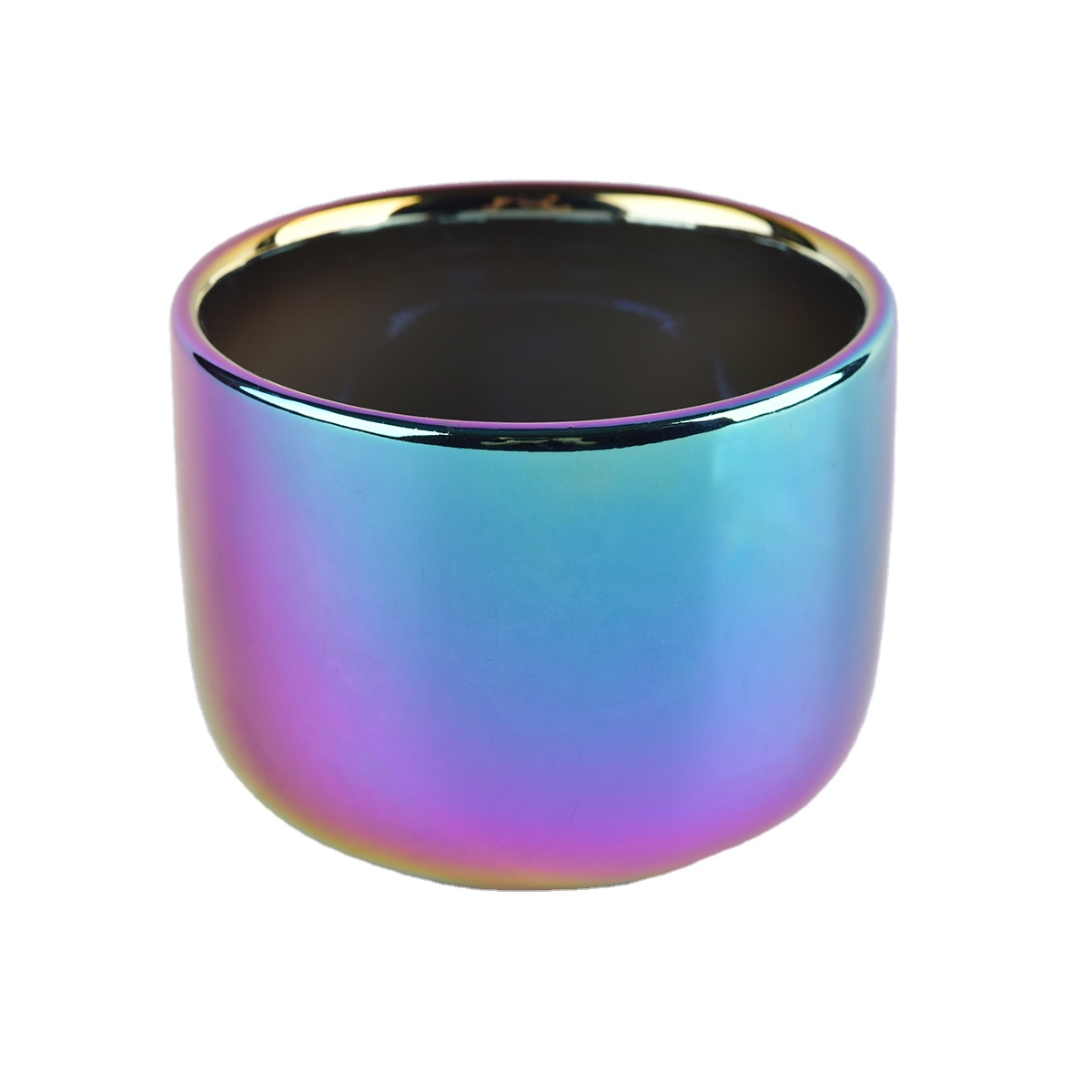 OEM ODM luxury iridescent glass candle holders home decoration