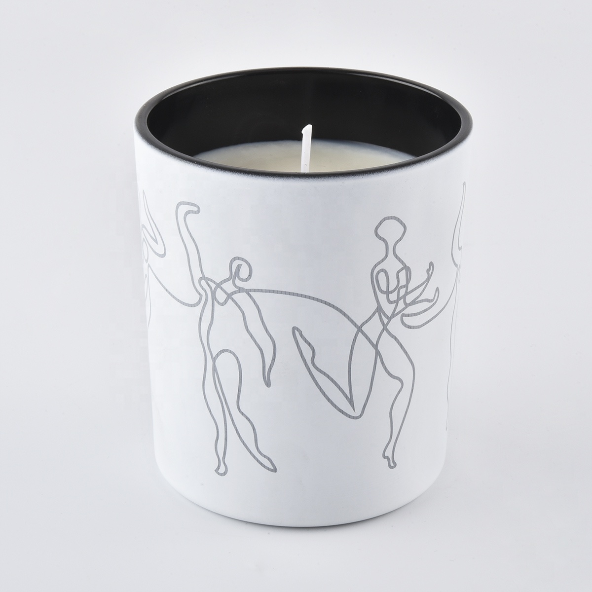 Christmas Matte White Laser Engraving Glass Jars For Candle