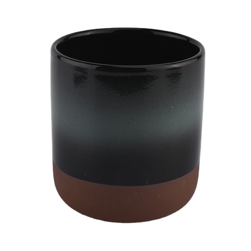 New arrival empty decorative black ceramic candle holders home decoration