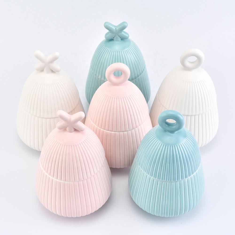8oz 10oz Christmas luxury colored ceramic candle jar with ceramic lid