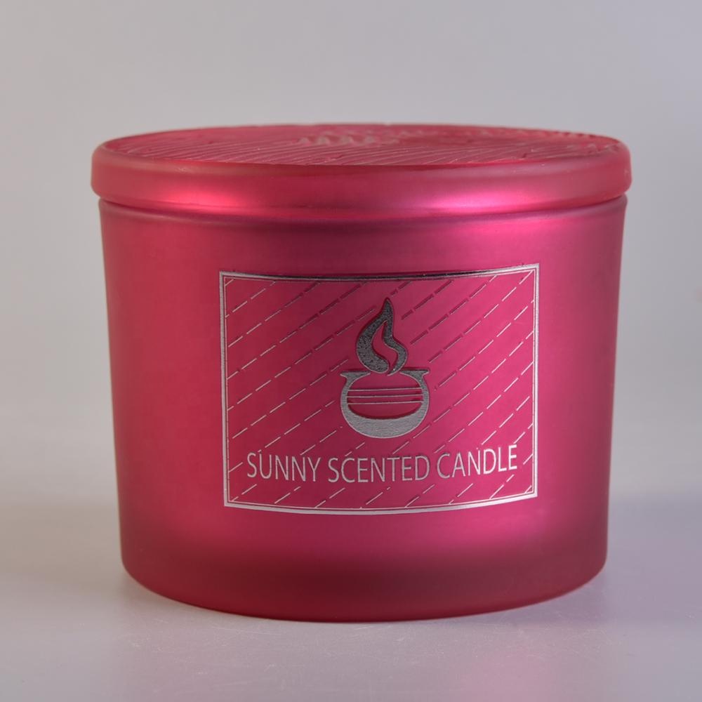 10oz 20oz Sunny scented luxury color candle glass jar with lid bulk