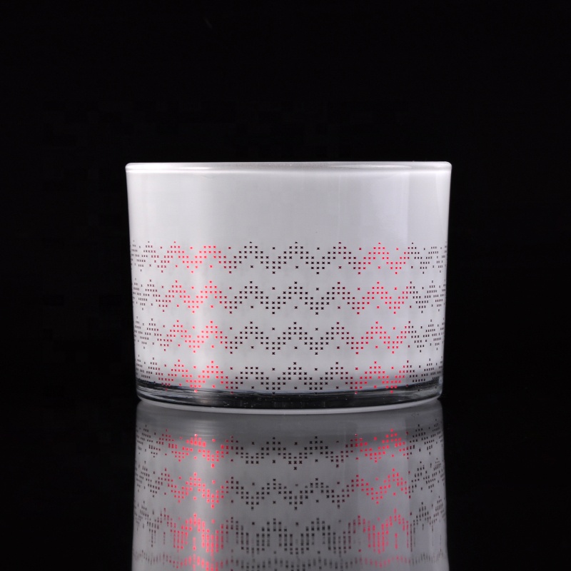 In bulk white frosted glass containers jar for candles