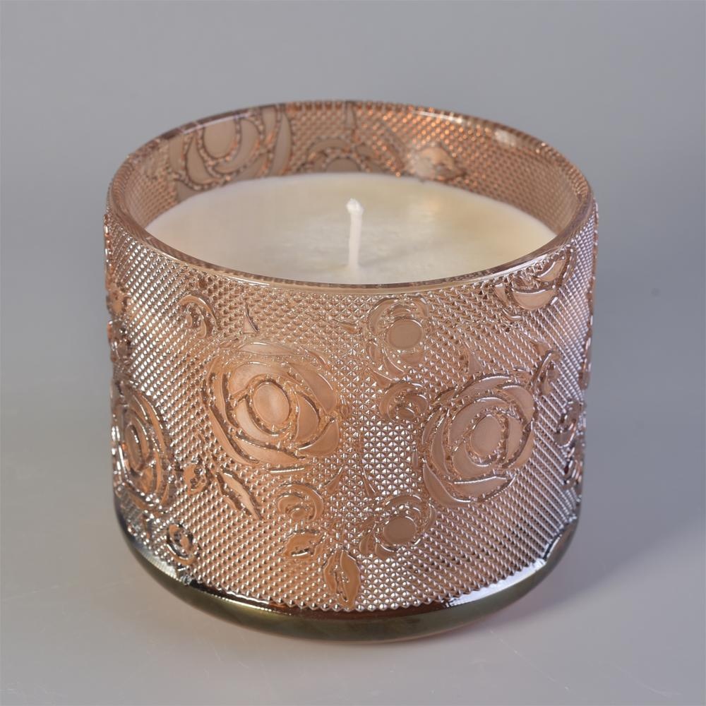 Sunny vintage tealight scented glass candle holder jar for home decor