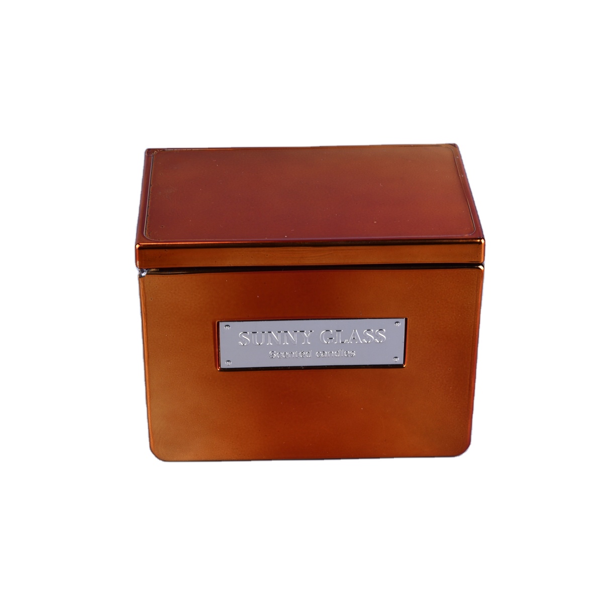 Home decoration square scented tealight Glass Candle jars with lids