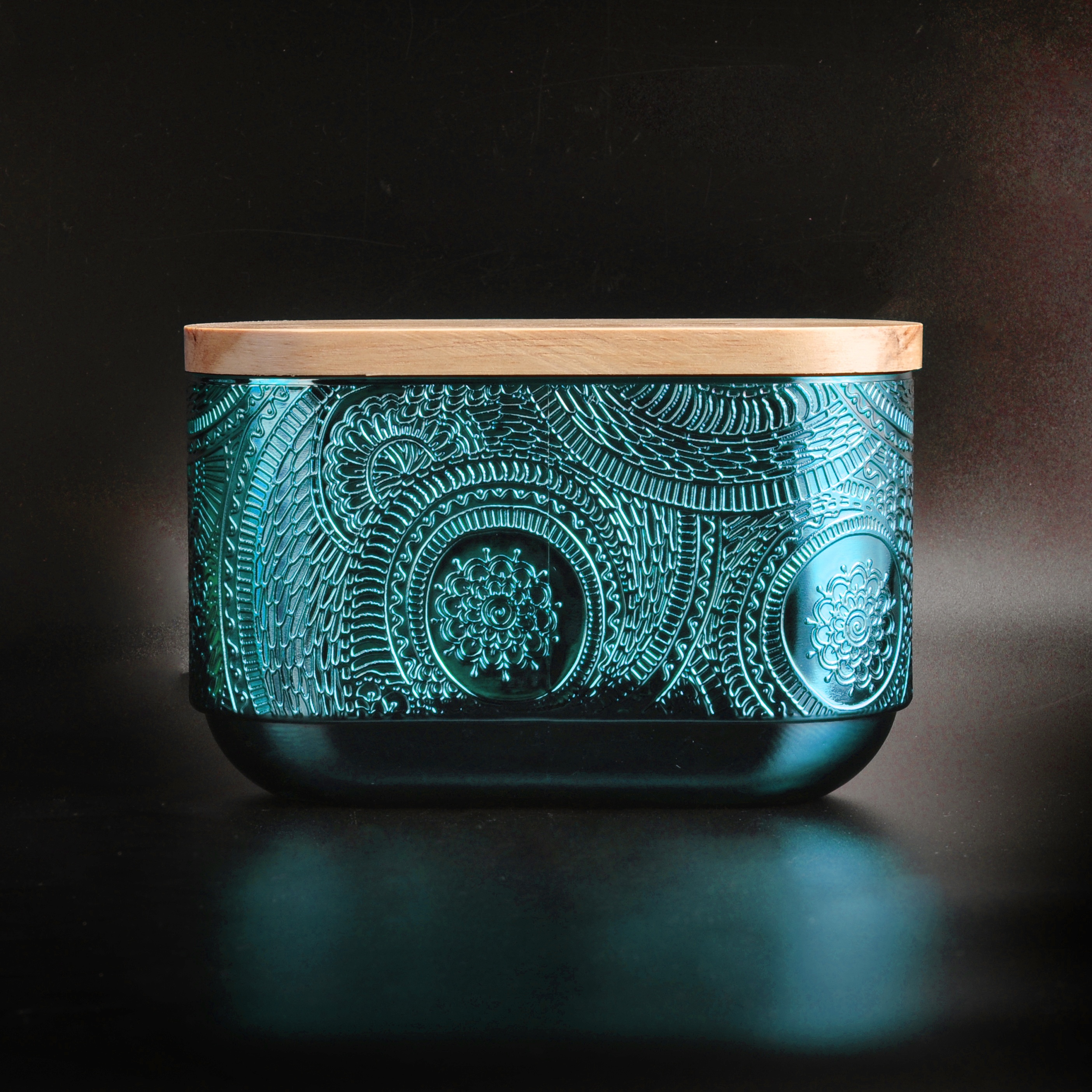 12oz Wholesales empty Customized tealight  glass candle jars in bulk with wood lid