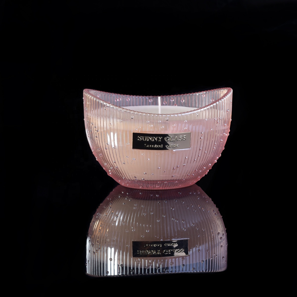 10oz Antique Custom boat shape tealight glass candle holder