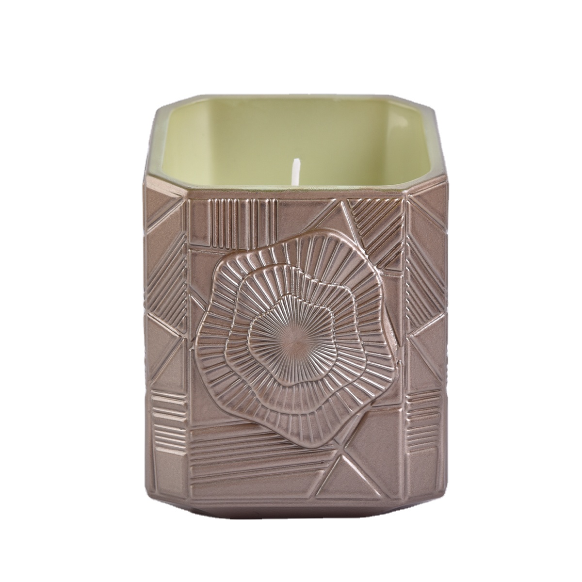 Manufacturers brown empty Trapezoid votive glass candle jar with box