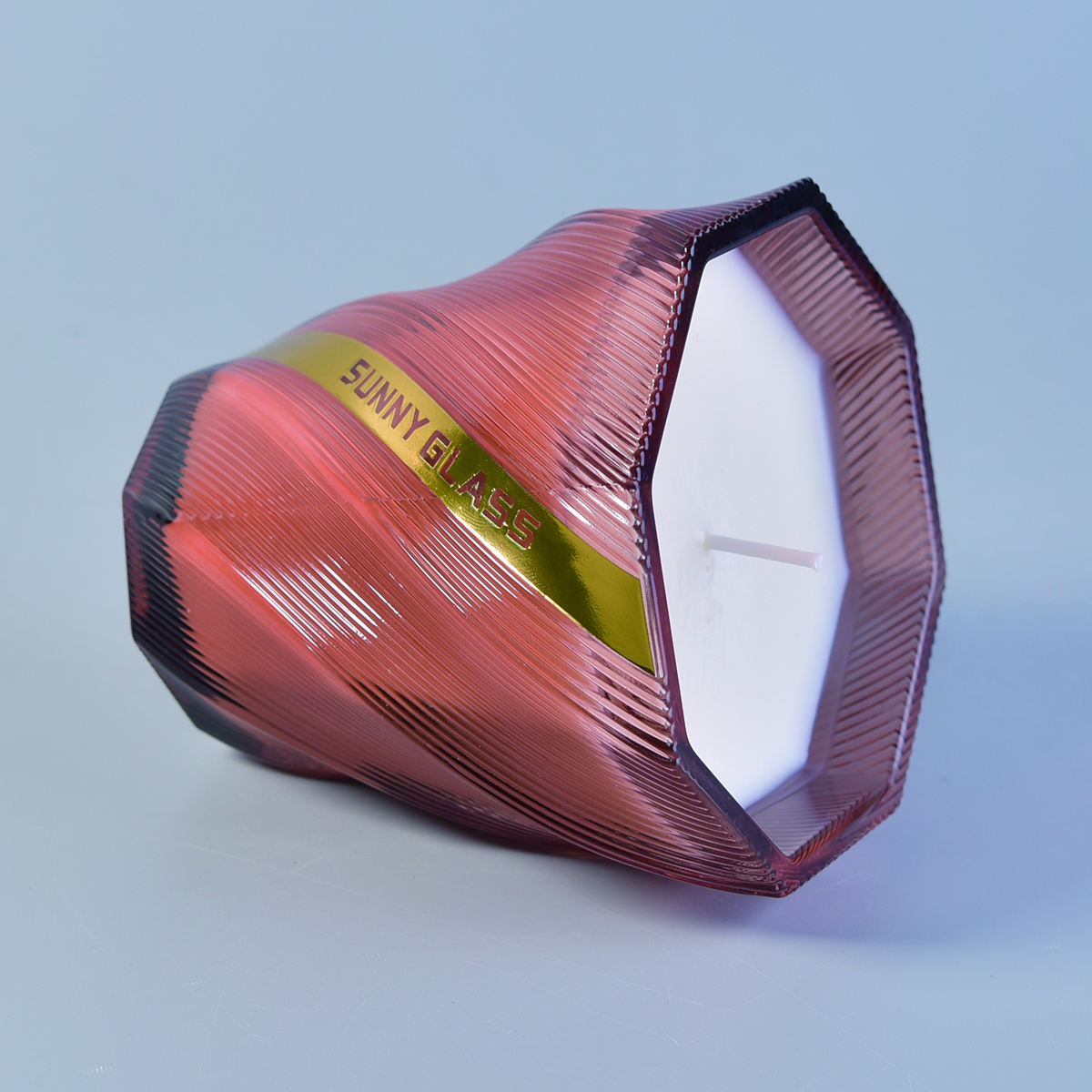 Sunny hot sale coloured tealight glass candle holder custom