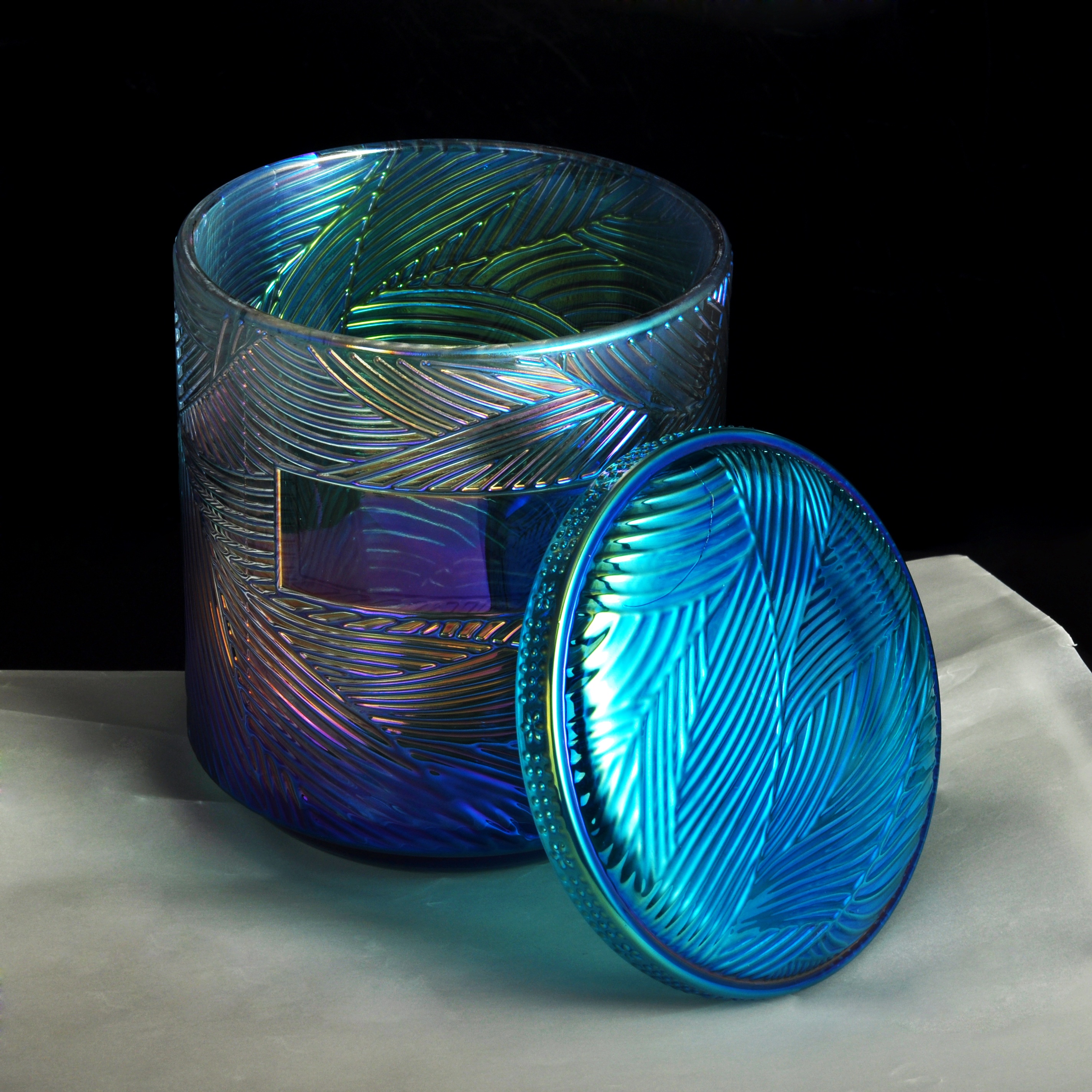 10oz 20oz Sunny lotus Luxury glass candle jars with lids