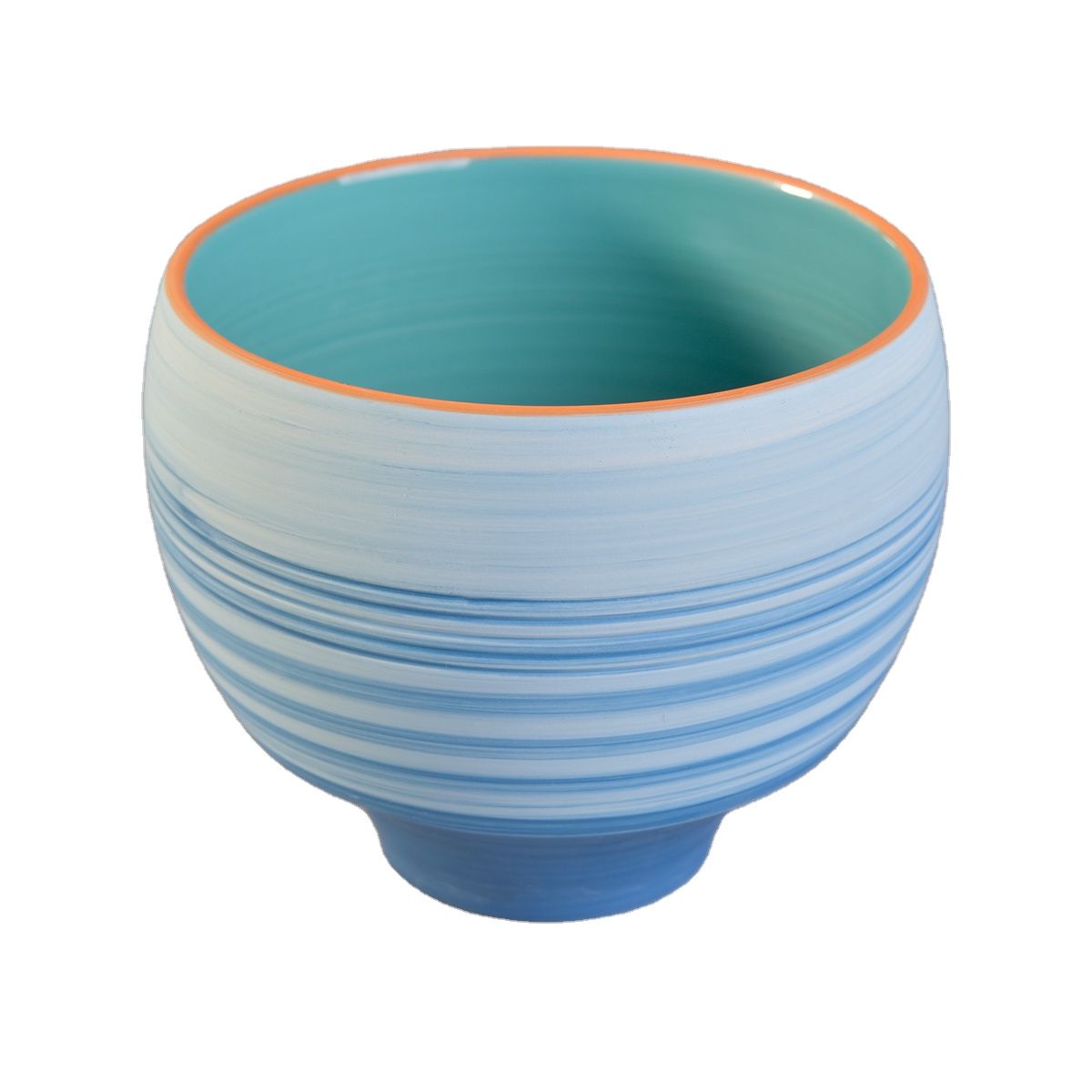 Factory price blue handmade frosted ceramic candle holder 8oz 10oz 12oz