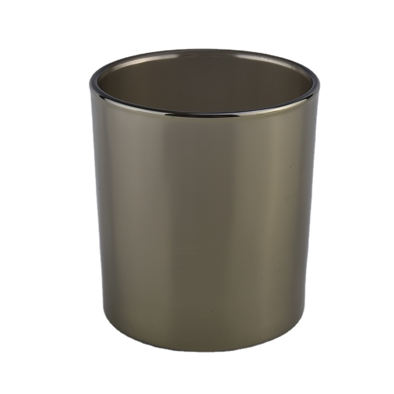 Luxury metallic black glass candle jar