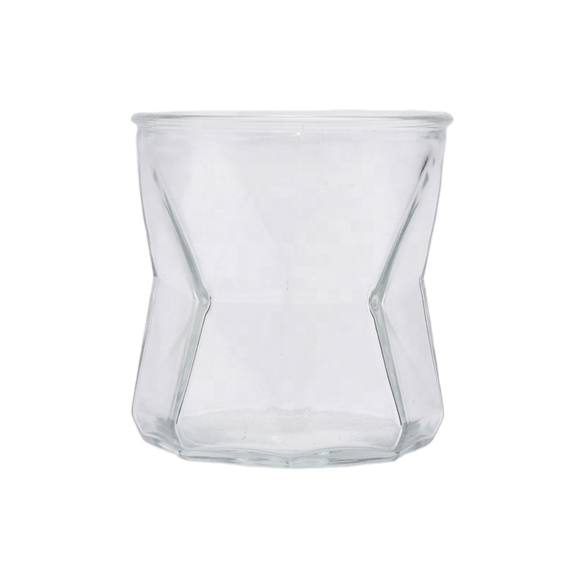 Sunny tealight custom decorative clear glass candle holder vessel