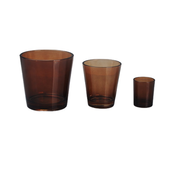 Hot sale amber glass candle holders