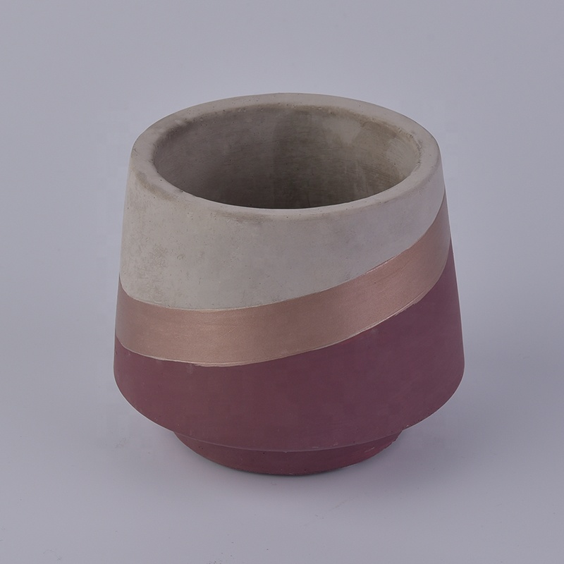 Hand Drawing Concrete Candle Container For Christmas Party