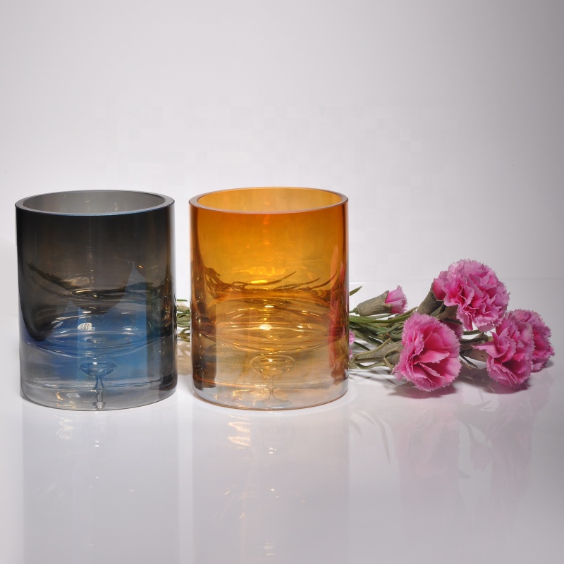 Wholesale clear custom tealight candle glass holder jar for candles
