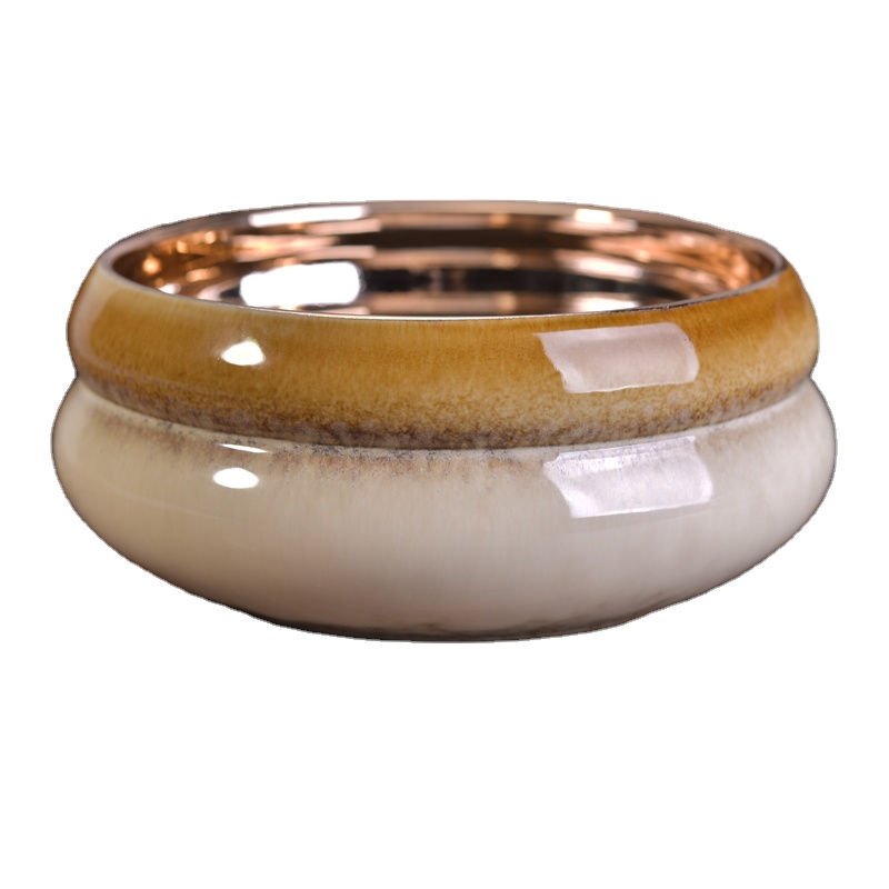 Sunny glassware custom electroplating ceramic candle container home decor