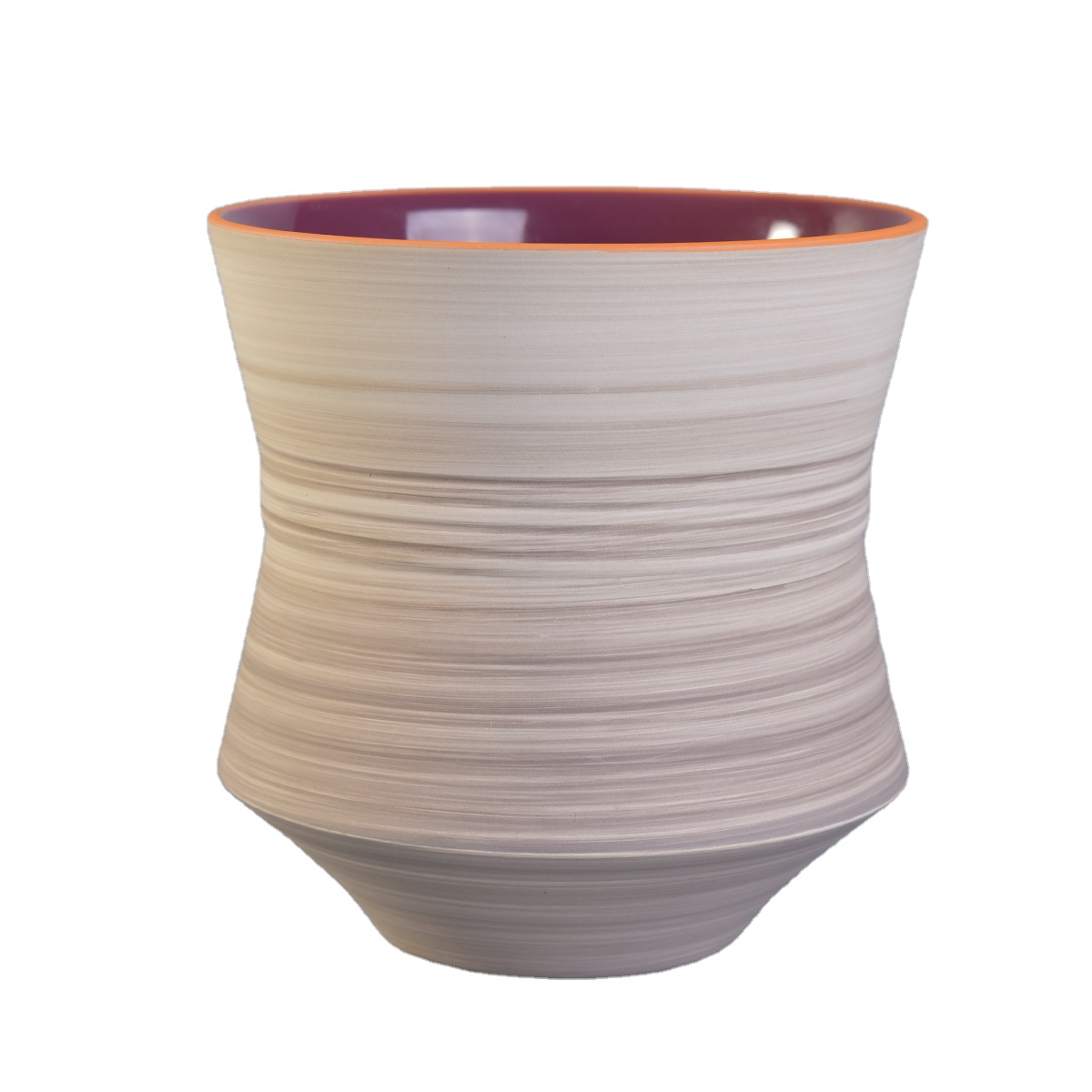 Home decoration unique amber glazed empty ceramic candle jar vessel