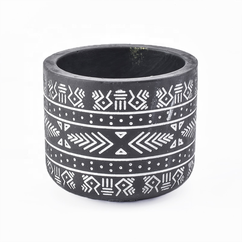 250ml Custom black cement Candle jars Wholesales