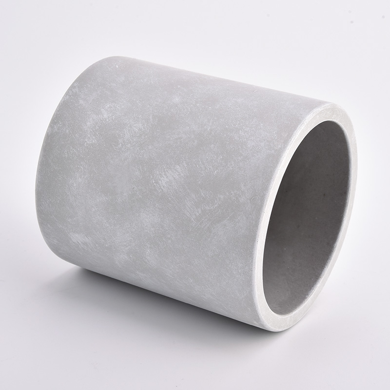 Popular Natural Gray Concrete Candle Vessels Wholesale