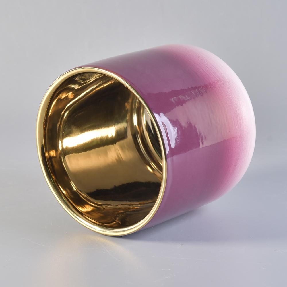 Wholesales rainbow ceramic candle holder home decor 10oz 16oz 20oz