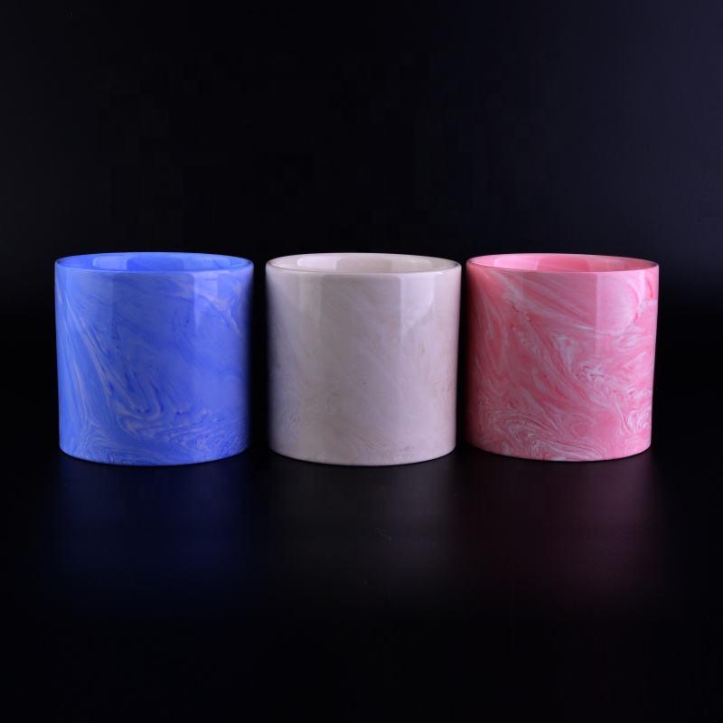Home decoration colorful candle ceramic holder 10oz 20oz