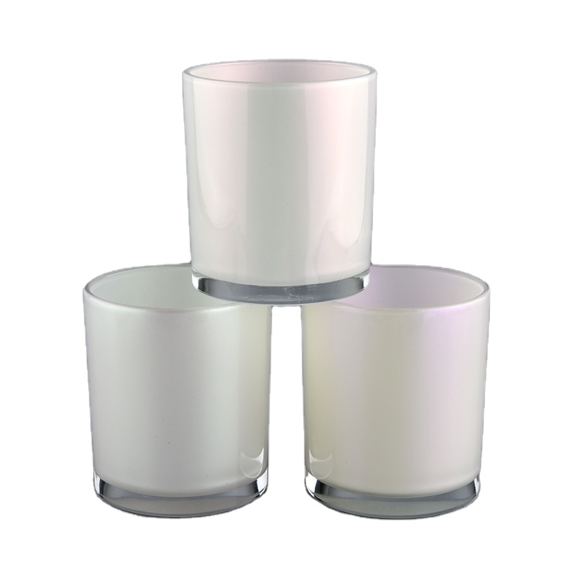 New Arrival Matte iridescent glass candle jar
