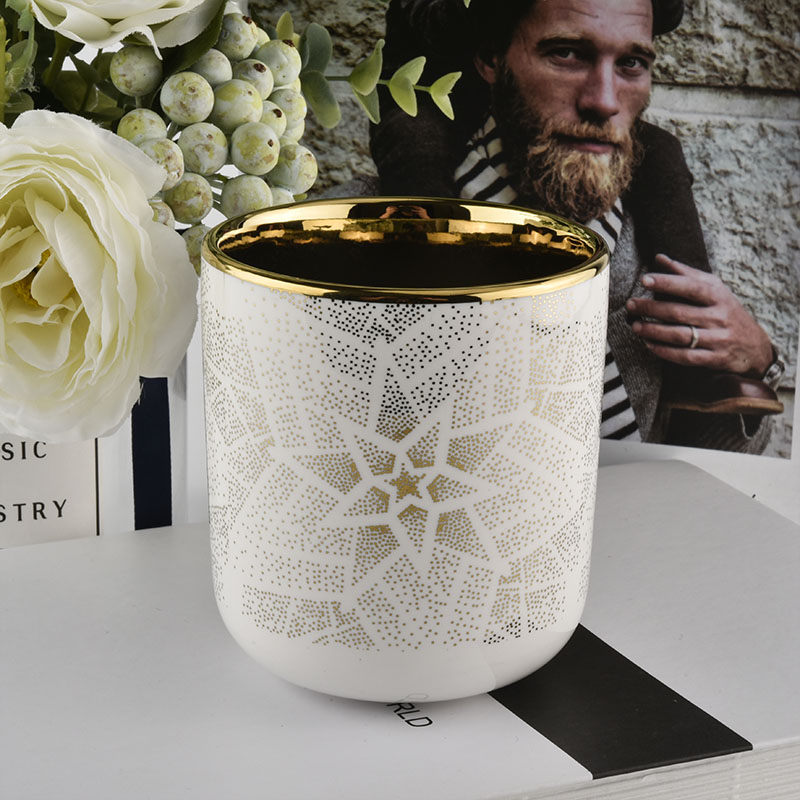 Custom Pattern Ceramic Candle Vessels Wholesale