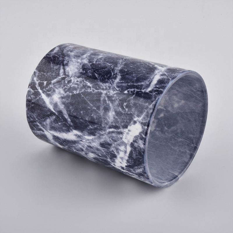 Marble Pattern Glass Candle Jars For Home Decoration