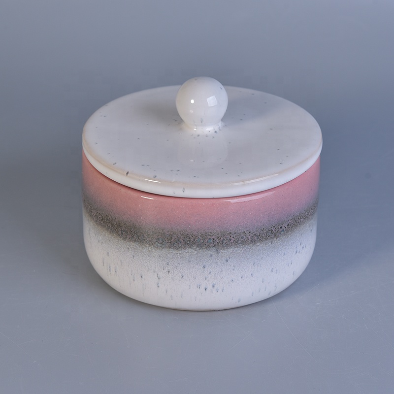 10oz 12oz 14oz Home decor ceramic candle jar with lid