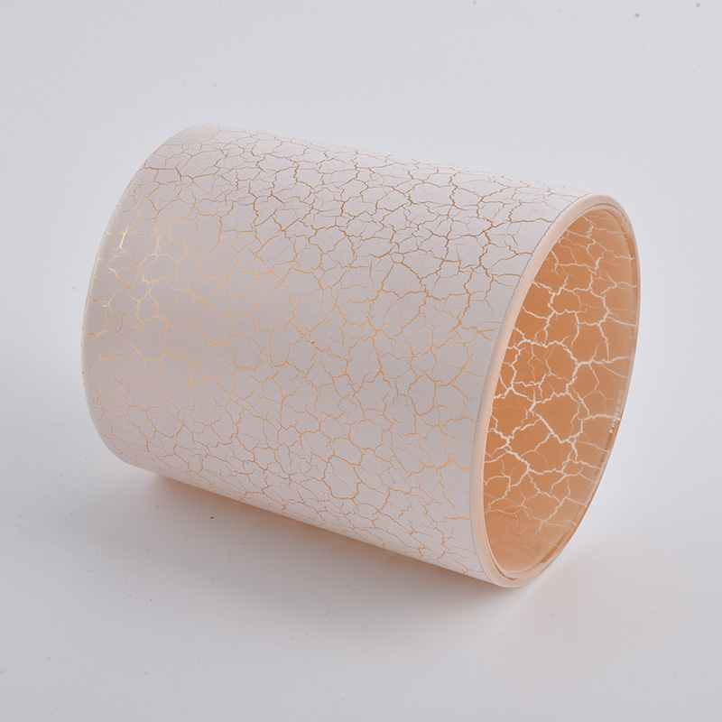 White Crack Glass Candle Jas Wholesale